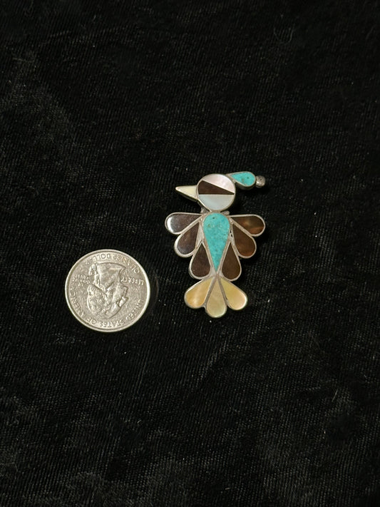 Vintage Zuni Inlay Thunderbird Pin