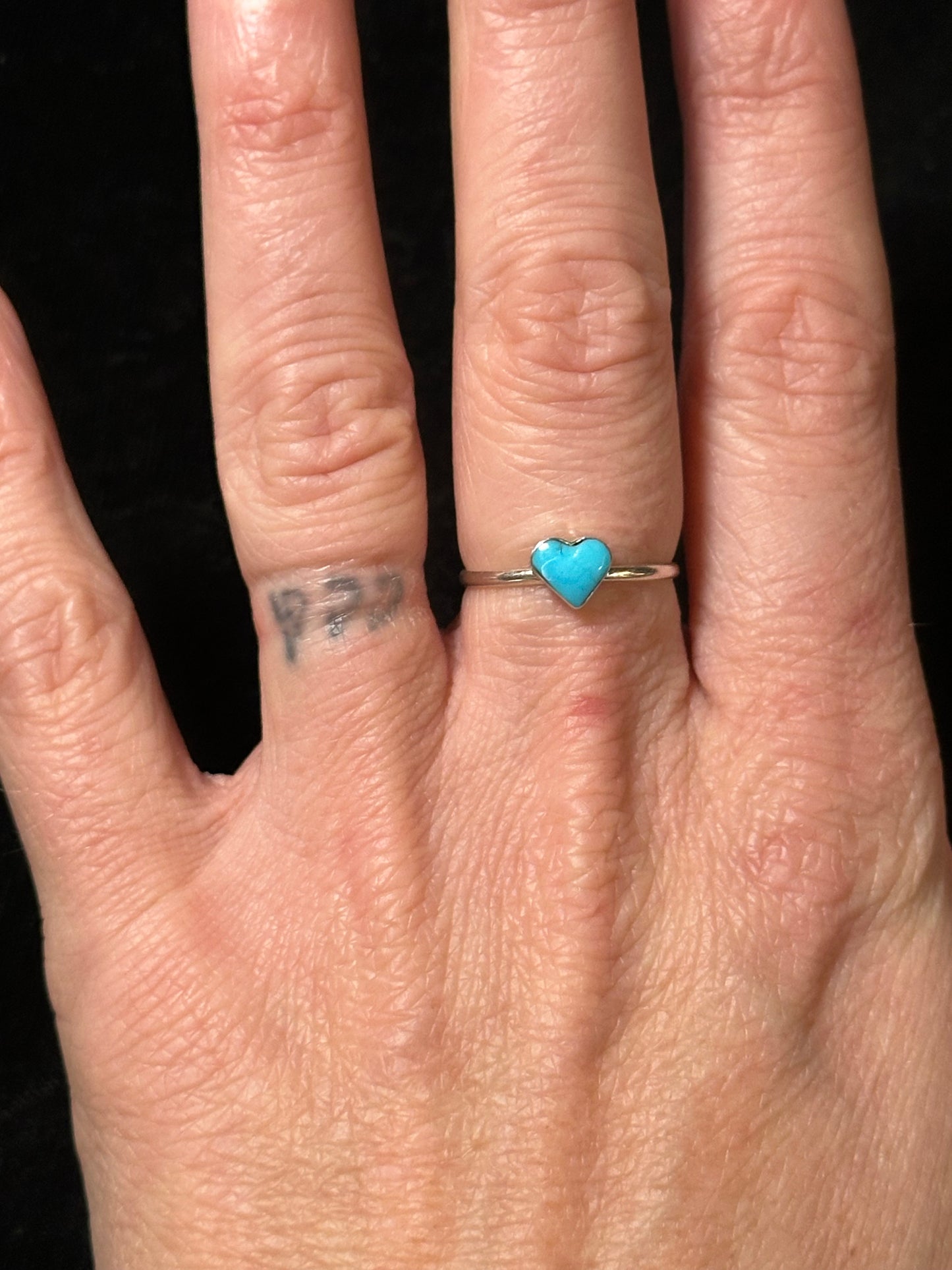 Dainty Sleeping Beauty Turquoise Heart Ring