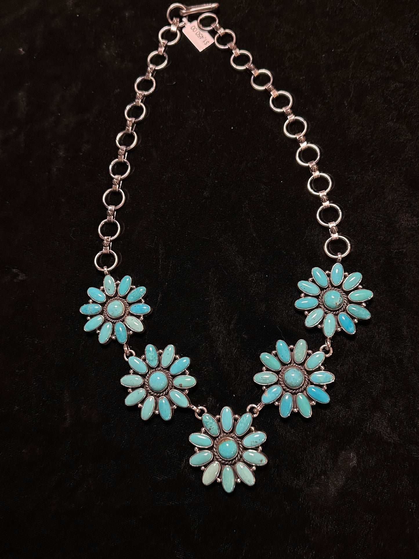 24” Sleeping Beauty Turquoise Flower Necklace by Zia