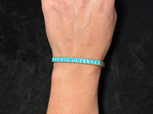 6 1/2" Sleeping Beauty Turquoise Cuff Bracelet, Zuni