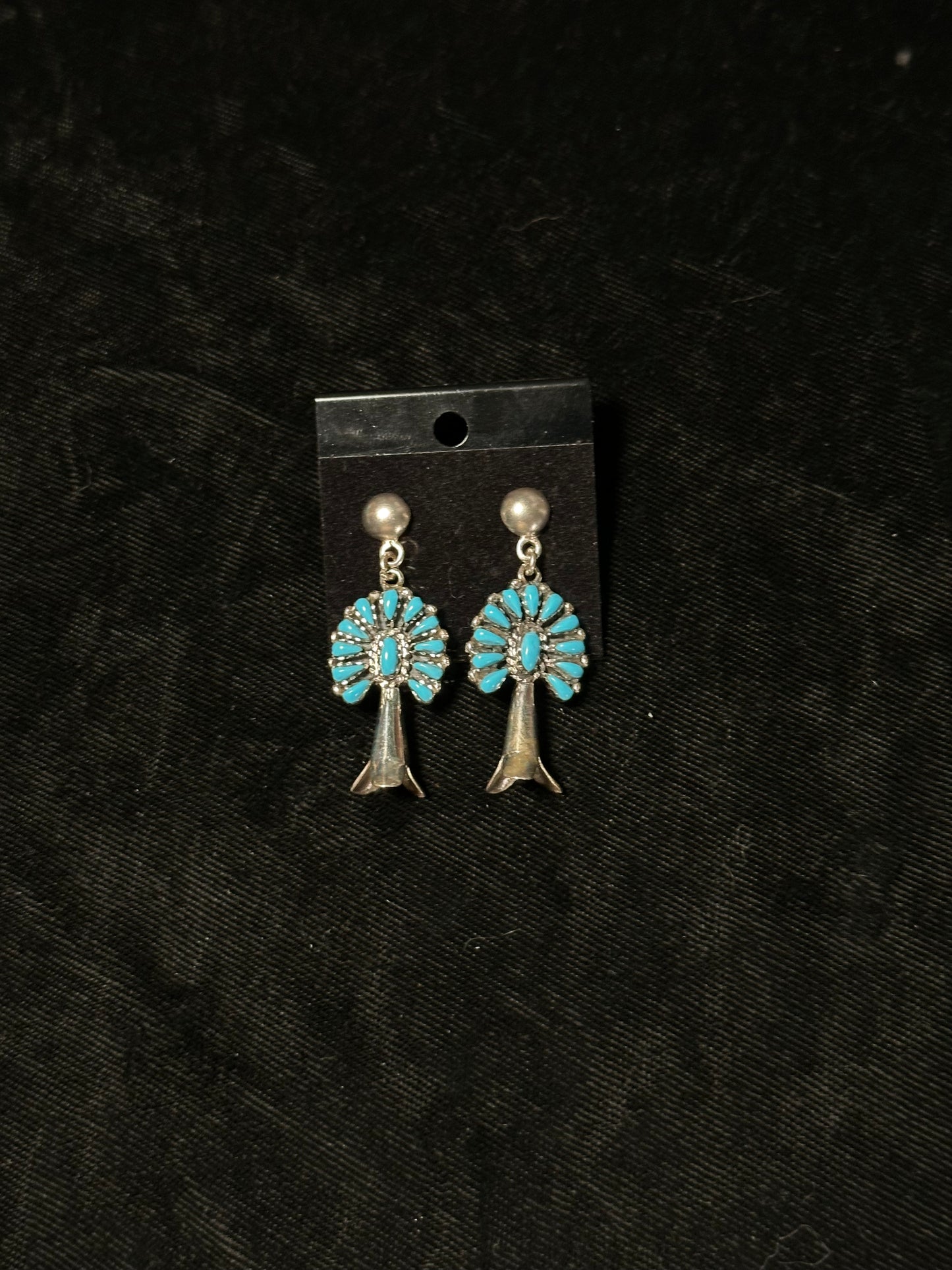 Sleeping Beauty Turquoise Blossom Post Dangle Earrings