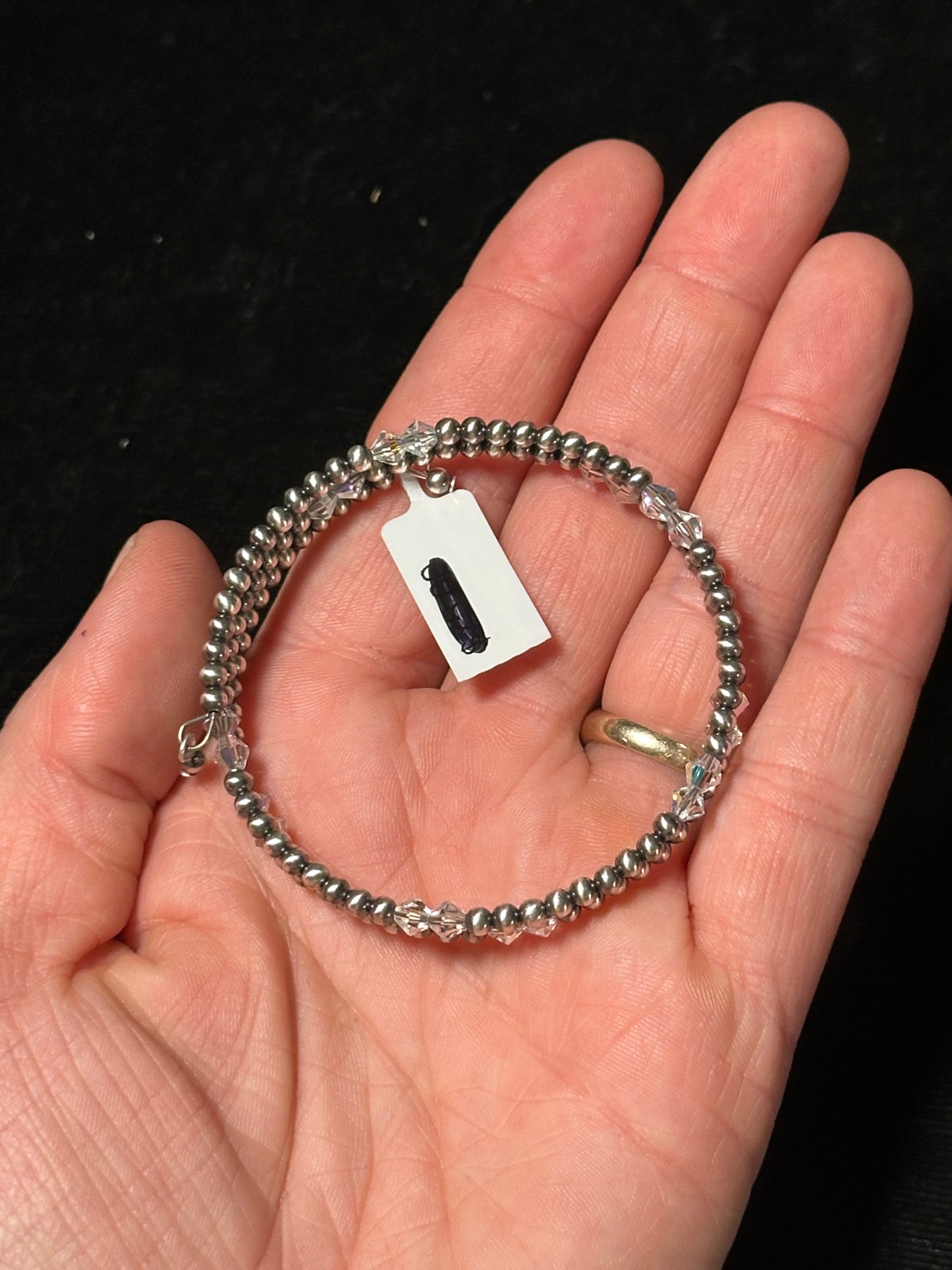 3mm Memory Wire Bracelet with Swarovski Crystals