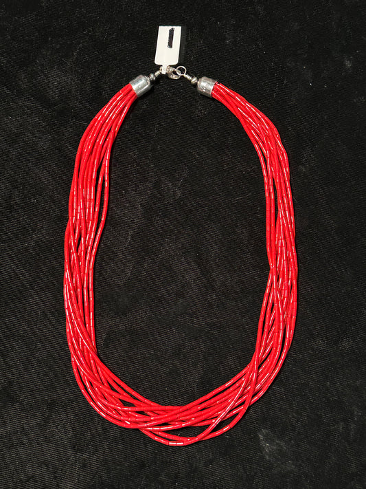 17" 10 Strand Red Coral Necklace