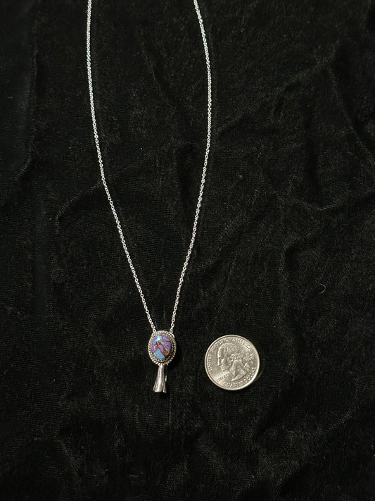 18”+2” Purple Mojave Blossom Necklace by Hada Collection