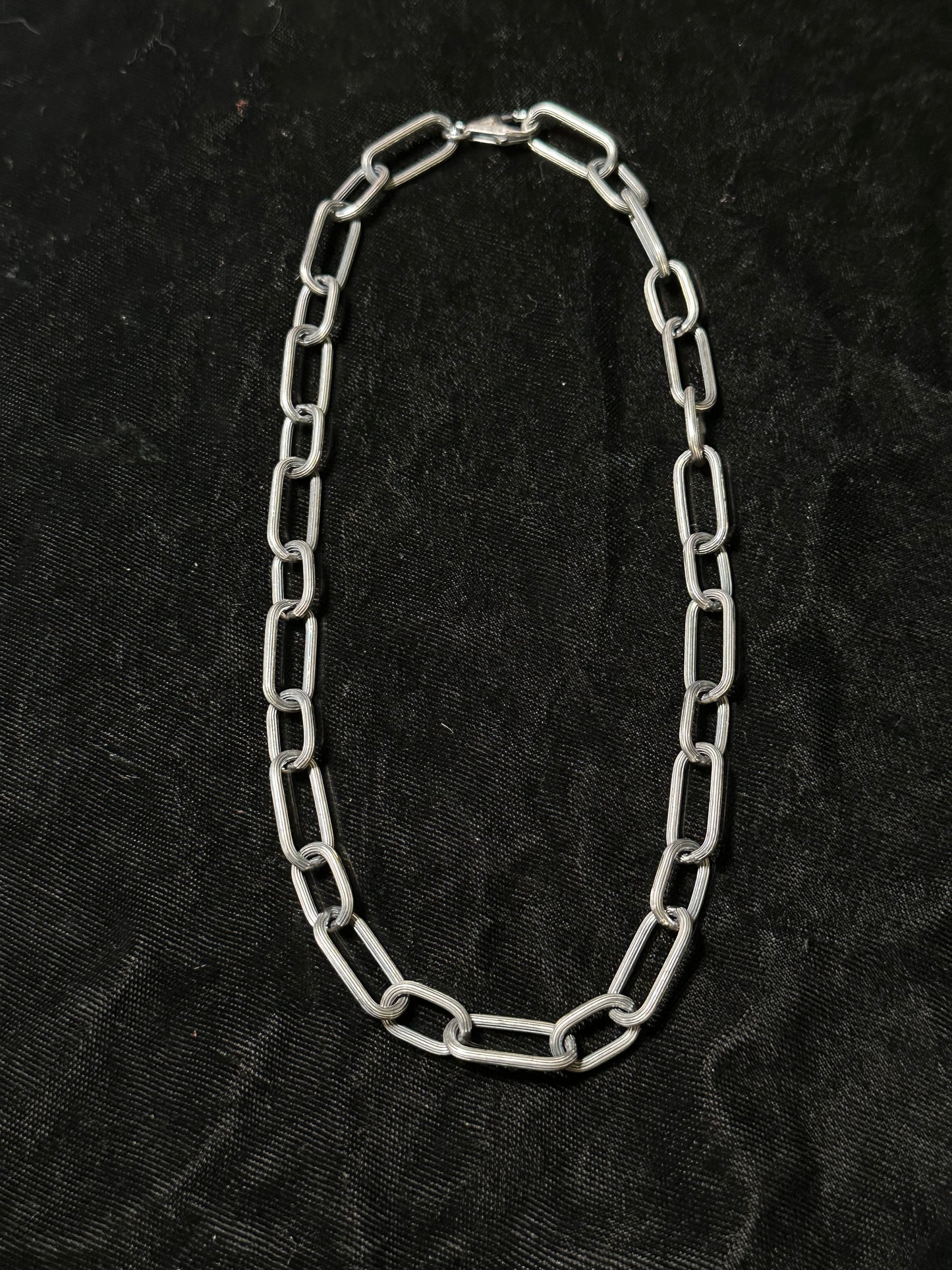 16" Heavy Silver Paperclip Chain