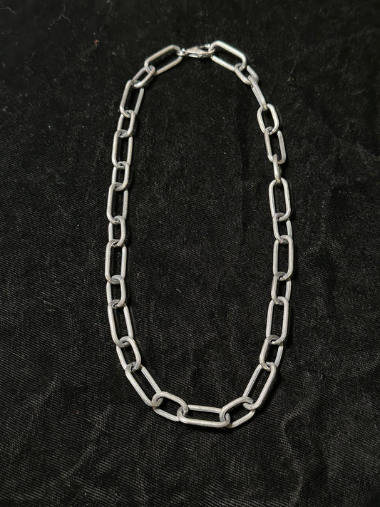 16" Heavy Silver Paperclip Chain