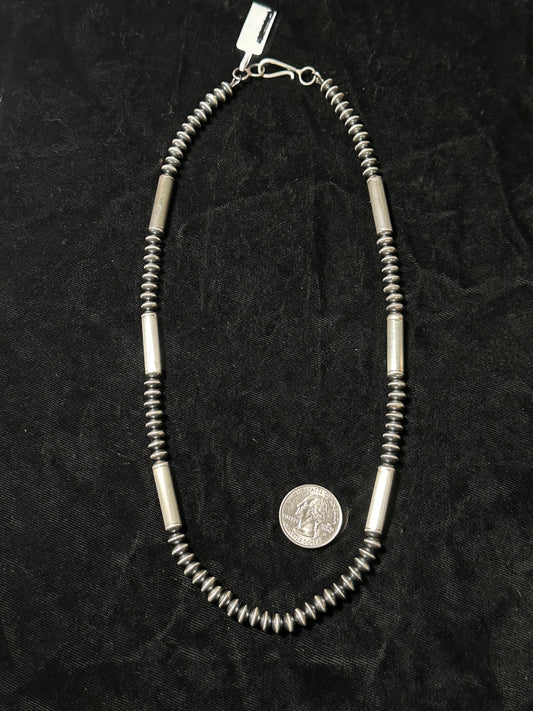 20" Handmade Navajo Saucer Pearls Necklace by Crystal Haley, Navajo
