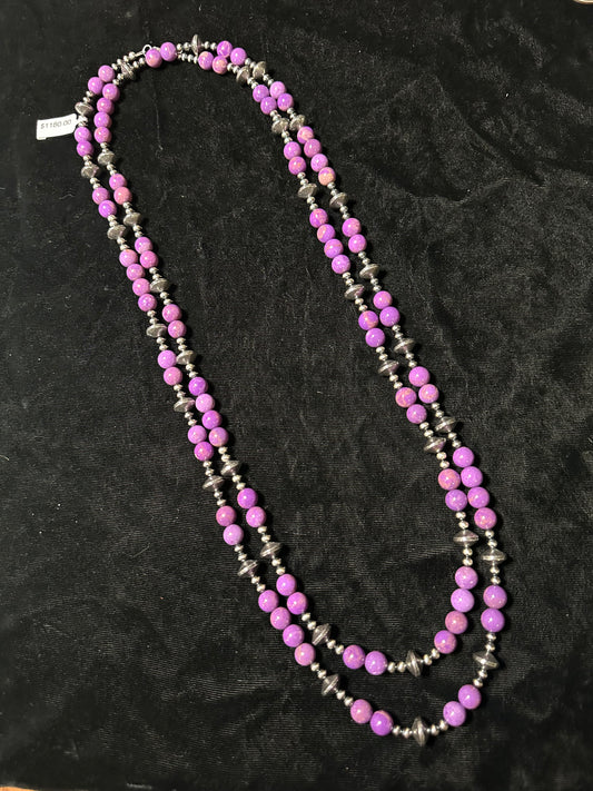 60" Necklace with Charoite 9mm Beads