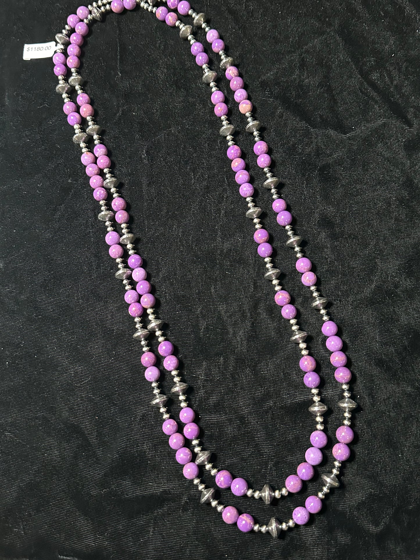 60" Necklace with Charoite 9mm Beads