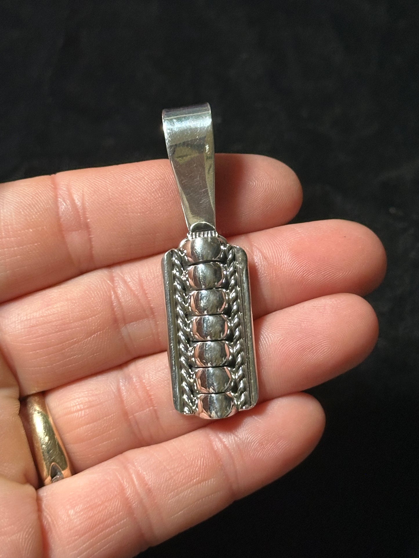 Sterling Silver Lobster Tail Pendant with a 9mm Bale by Manuel Johnson, Navajo