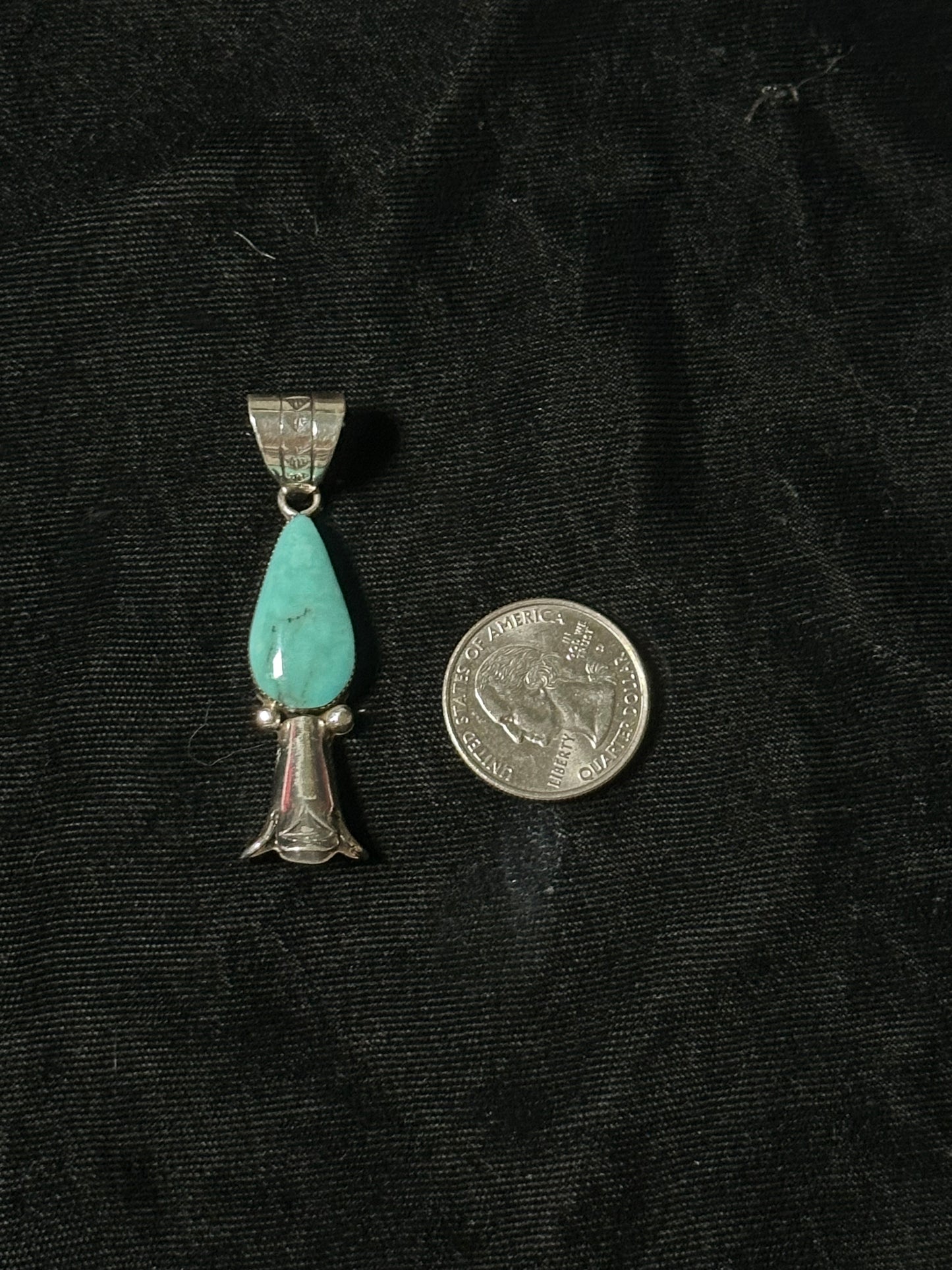 Sleeping Beauty Turquoise Blossom Pendant with an 8mm Bale by Dorthy Lee, Navajo