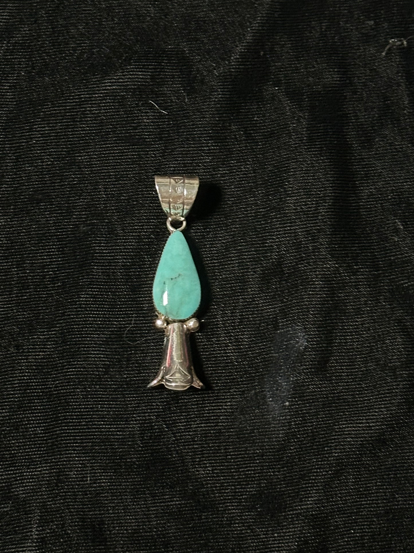 Sleeping Beauty Turquoise Blossom Pendant with an 8mm Bale by Dorthy Lee, Navajo