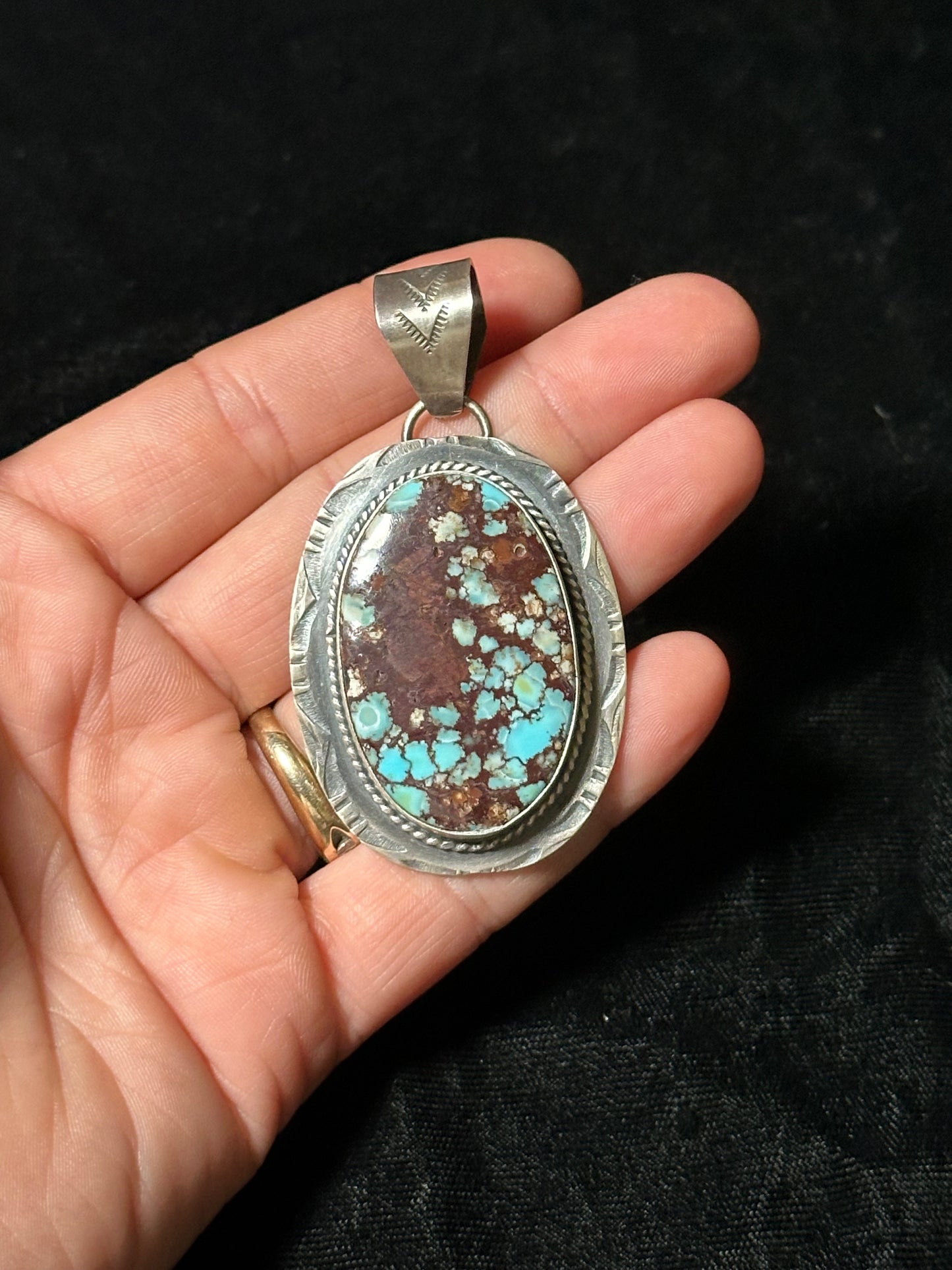 Mosaic Golden Hills Pendant by Steve Nez, Navajo