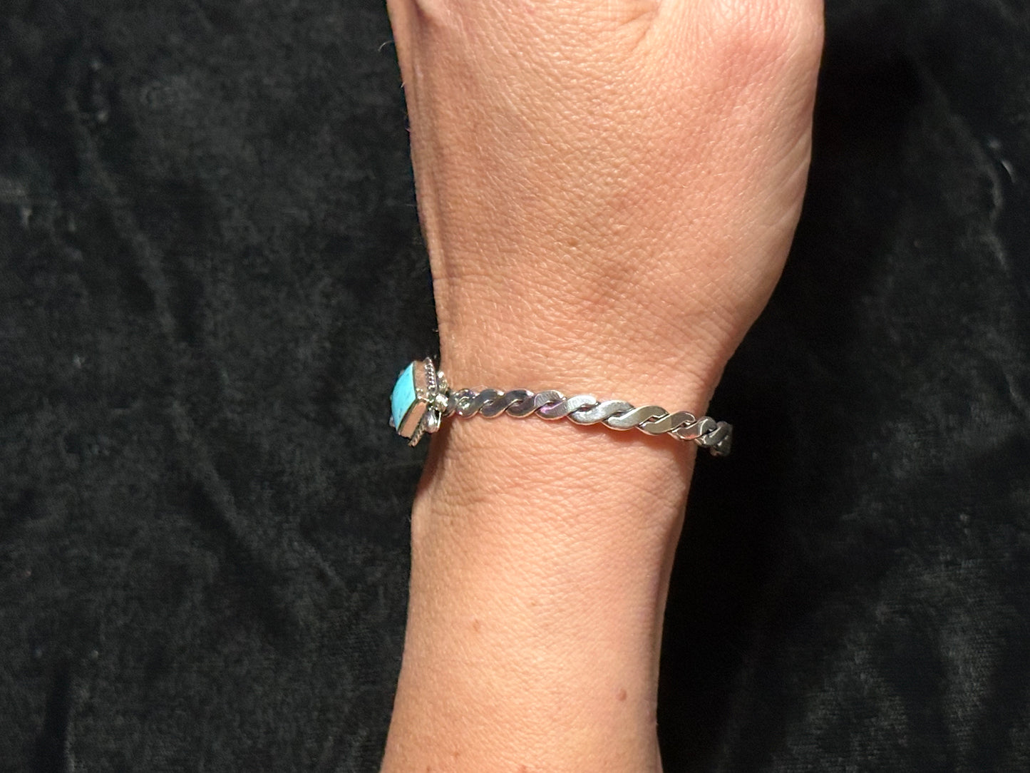 5 3/4”-7” Kingman Turn Diamond Shape Cuff Bracelet by Mike Smith, Navajo