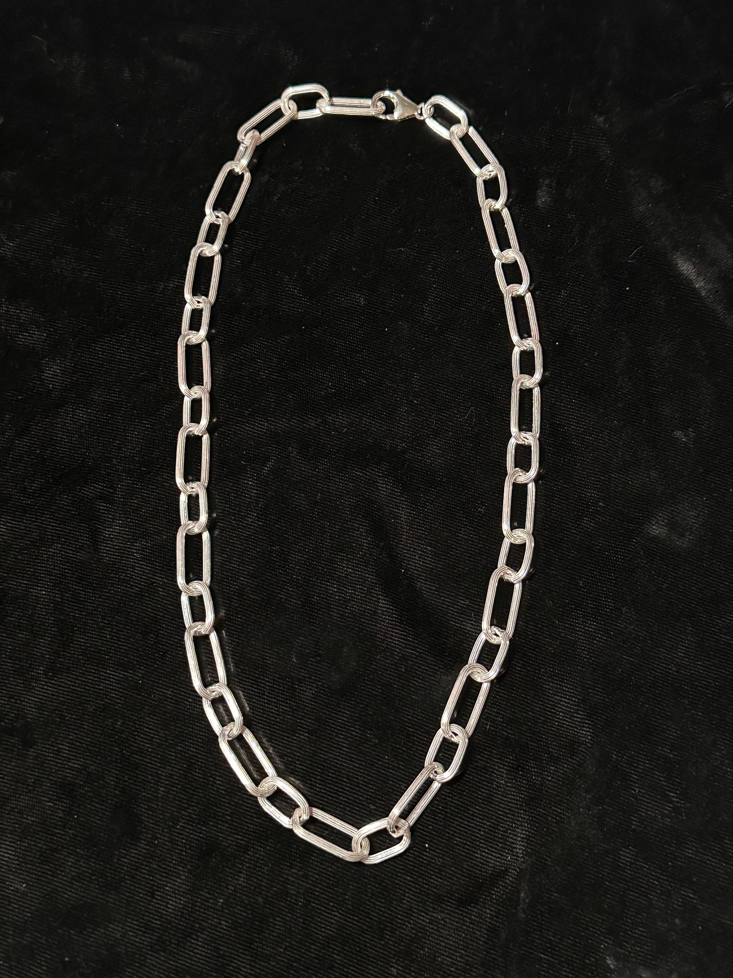 16" Bright Sterling Silver Paperclip Chain