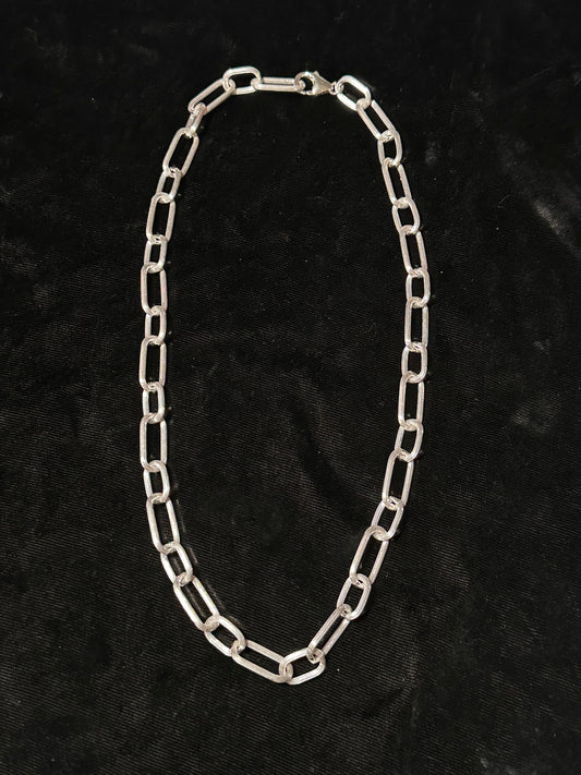 16" Bright Sterling Silver Paperclip Chain