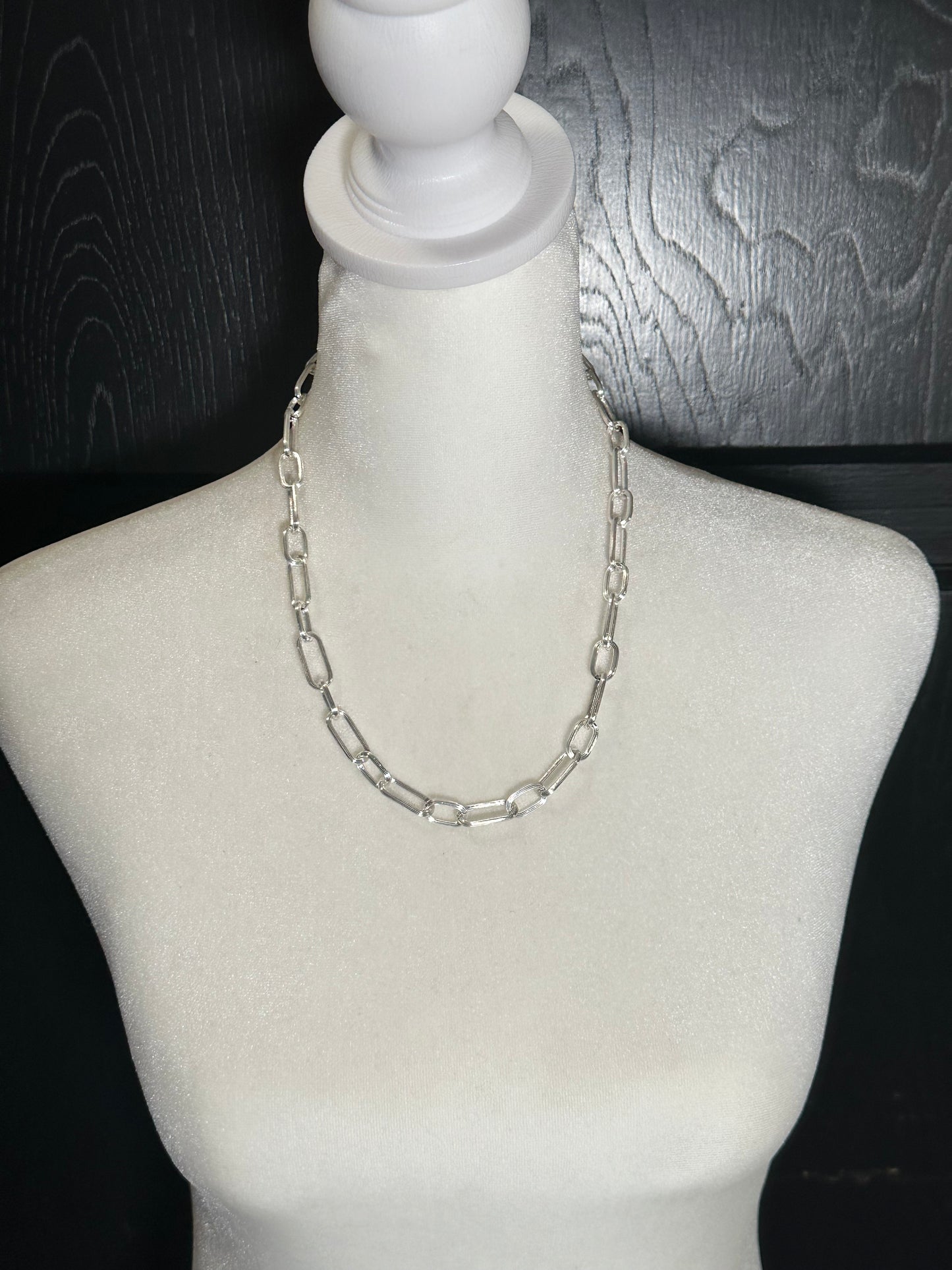20" Bright Sterling Silver Paperclip Chain