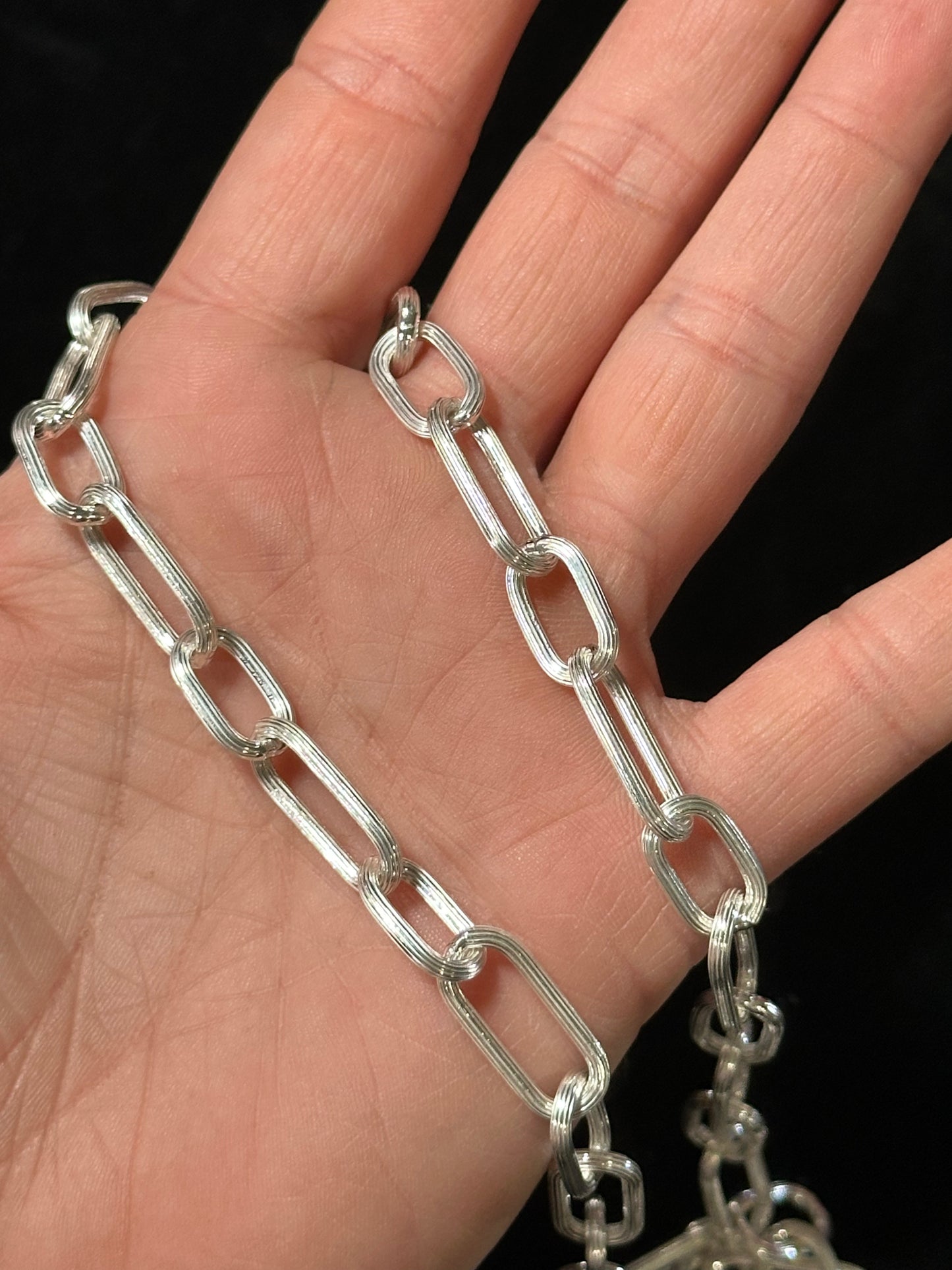 16" Bright Sterling Silver Paperclip Chain