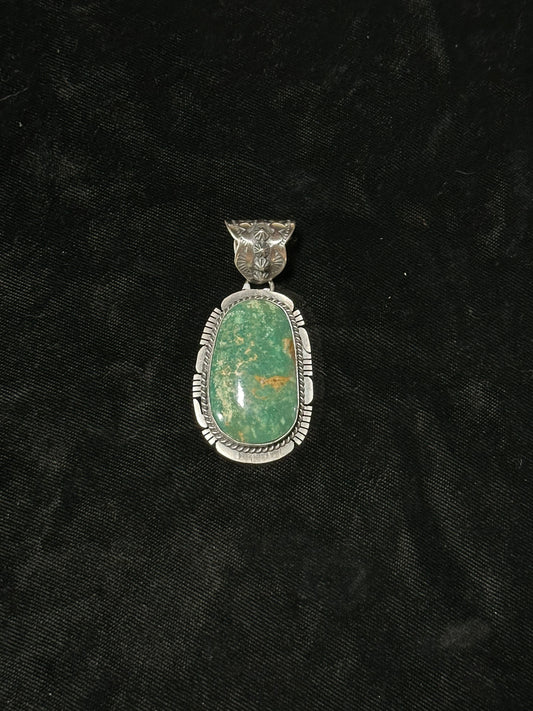 Royston Turquoise Pendant with 11mm Bale by John Nelson, Navajo