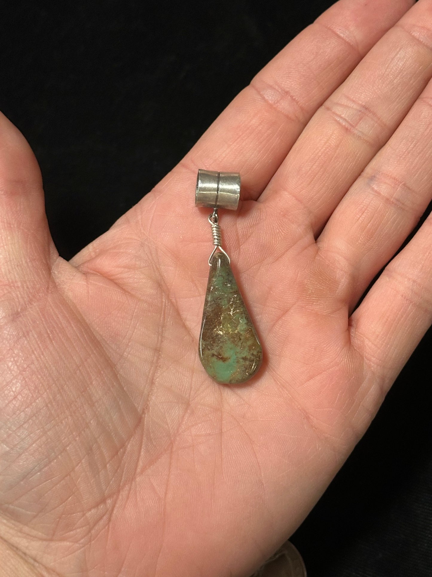 Turquoise Slab Pendant with 7mm Bale