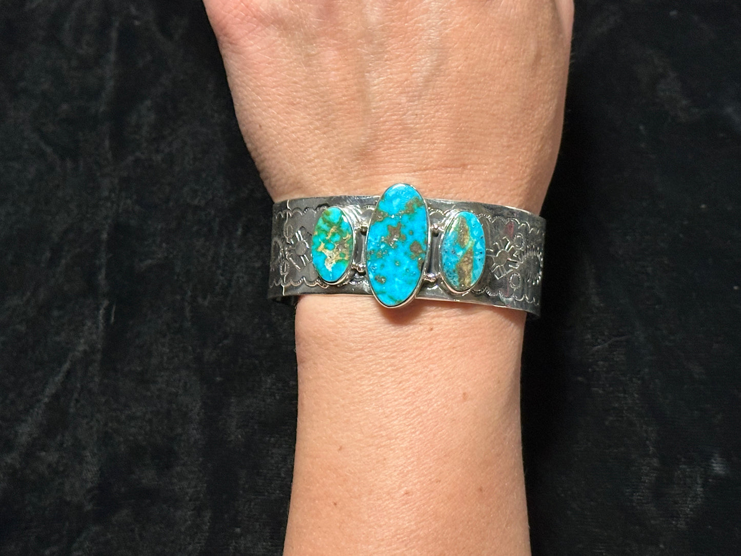 7” High Grade Sonoran Gold Turquoise  Cuff Bracelet
