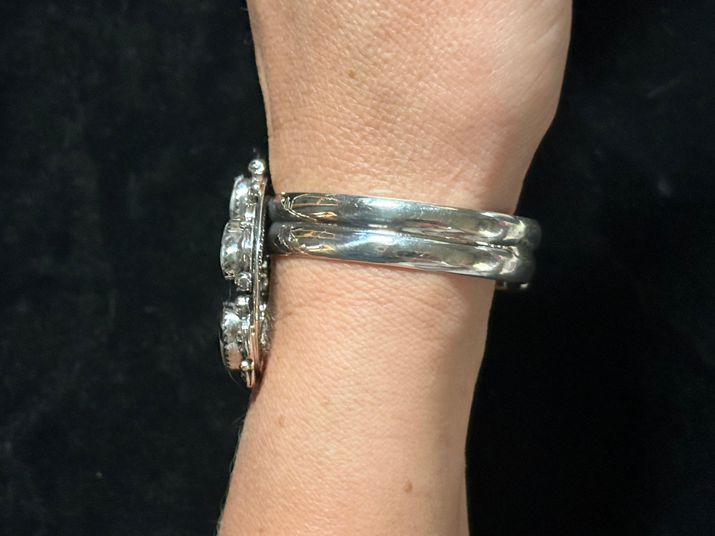 6 1/4"-7" White Buffalo Naja Cuff by Raymond Yazzie, Navajo