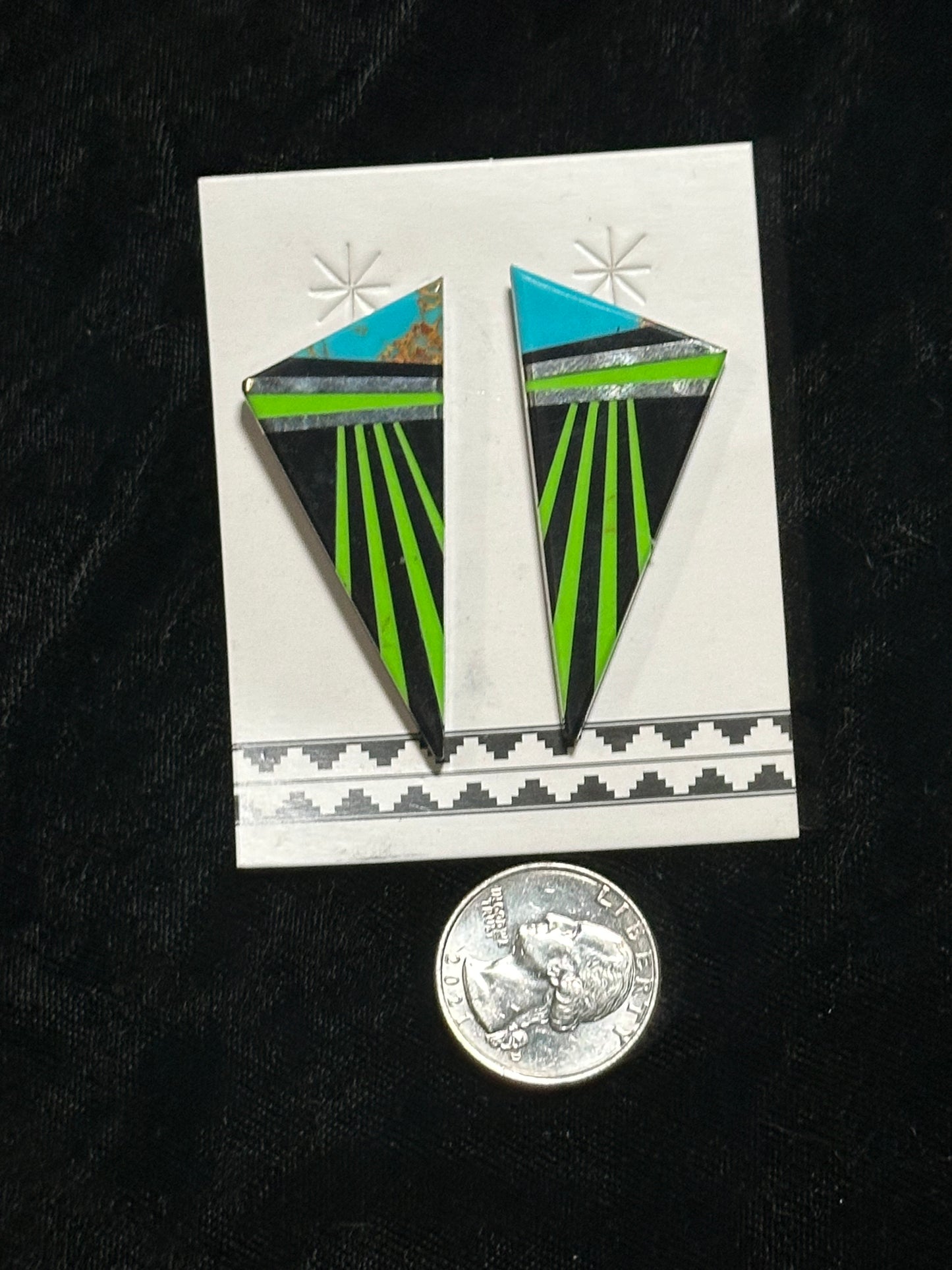 Triangle Slab Post Earrings by Fabian Coriz, Santo Domingo