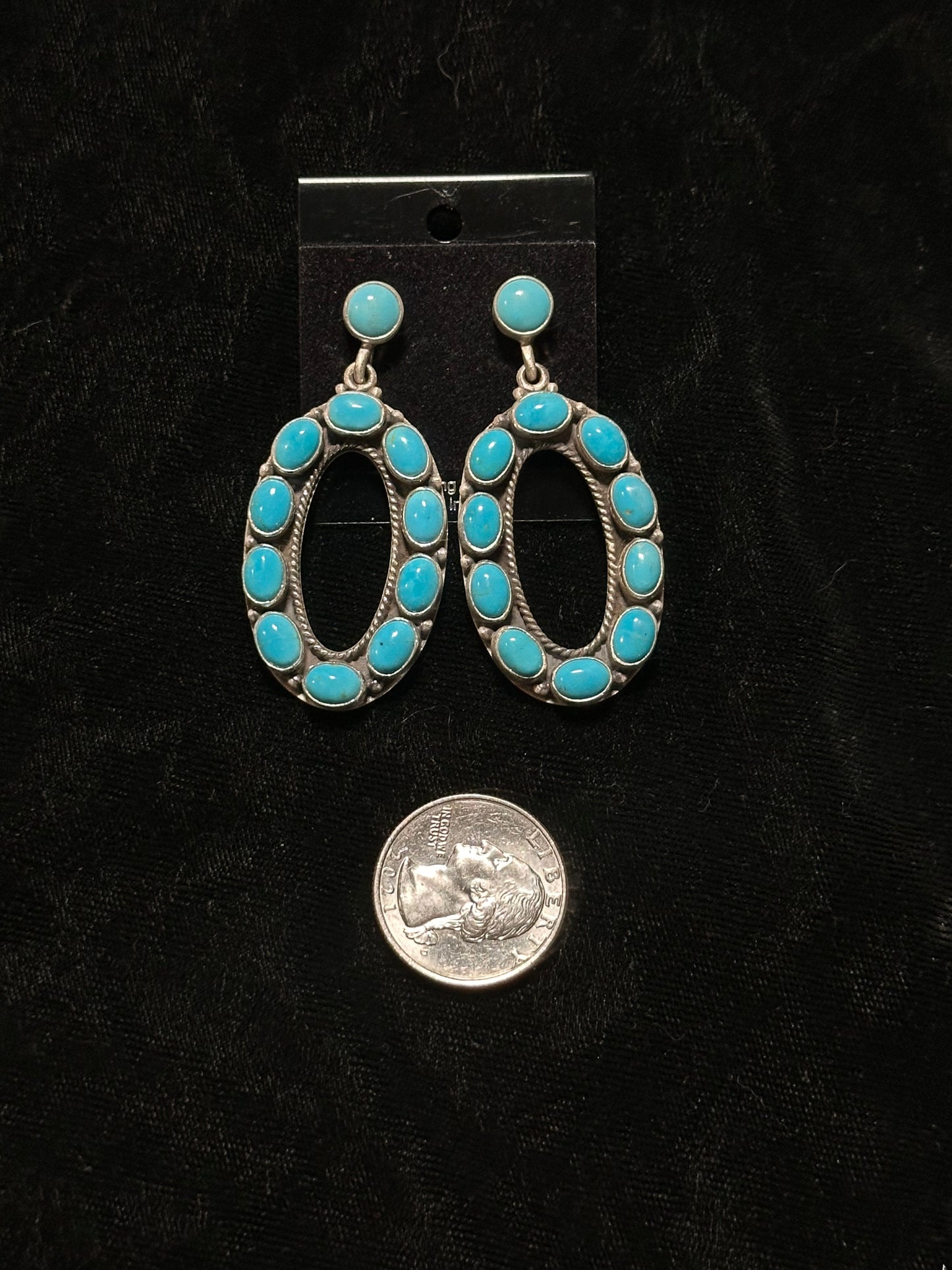 Sleeping Beauty Turquoise Post Dangle Earrings