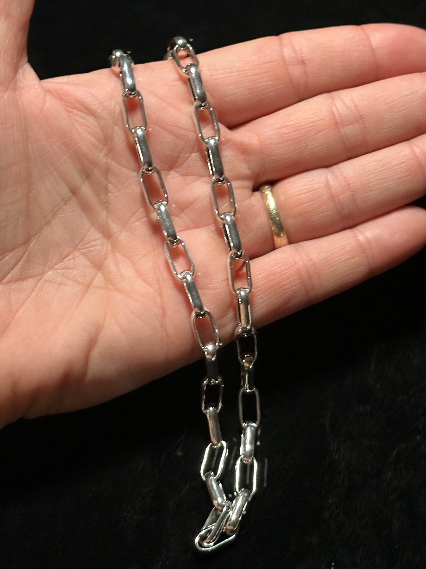16” Heavy Silver Paperclip Chain