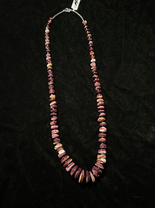 24” Purple Spiny Oyster Shell Beads Necklace