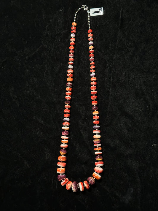 Red Spiny Oyster Shell Bead Necklace