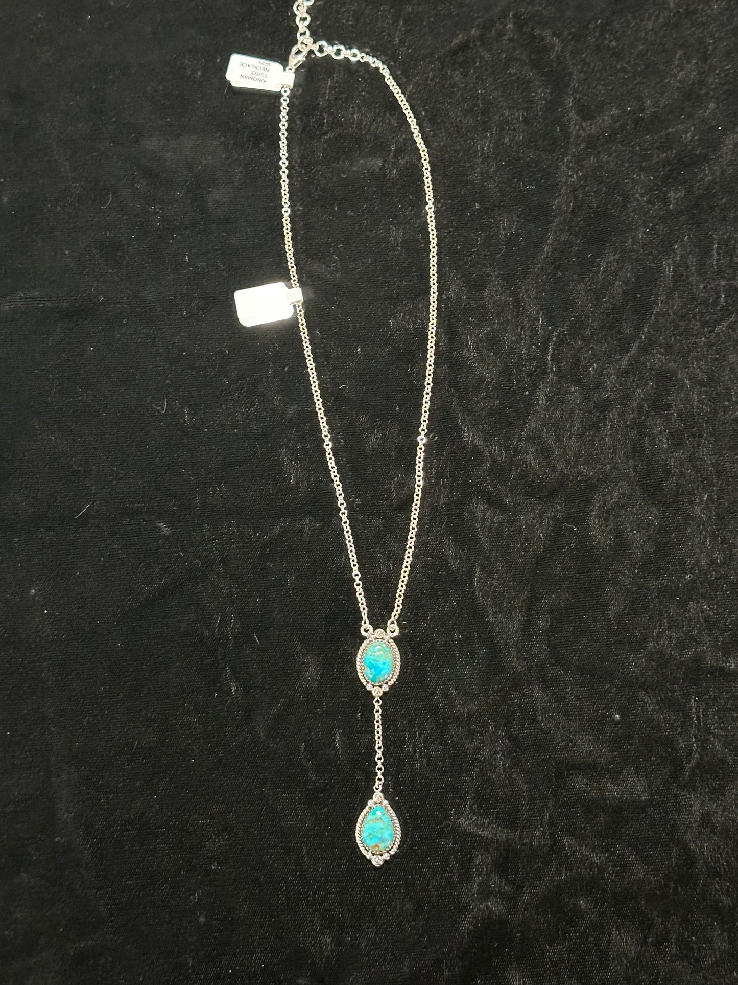 18"+2"ext Kingman Turquoise Necklace by Hada Collection