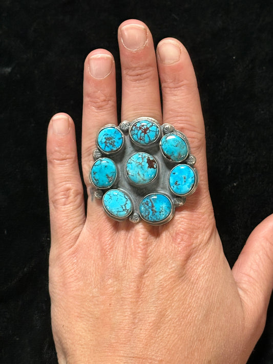 Adjustable Egyptian Turquoise Ring by Gilbert Nez, Navajo