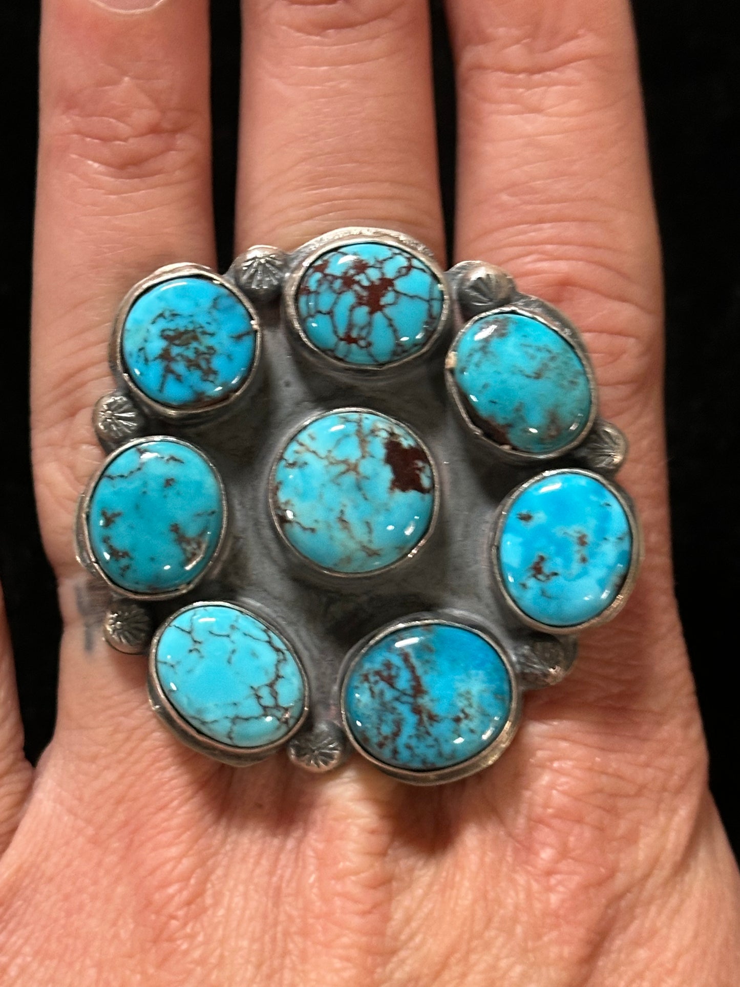 Adjustable Egyptian Turquoise Ring by Gilbert Nez, Navajo