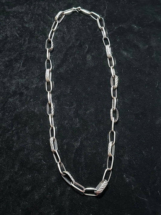 24" Handmade Sterling Silver Paperclip Chain