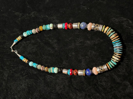 21" Multi Stone Necklace by Tommy Singer, Navajo