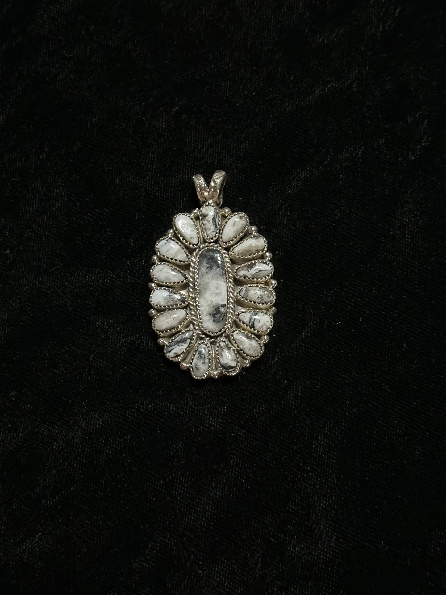 White Buffalo Pendant with a 4.5mm Bale by Justina Wilson, Navajo