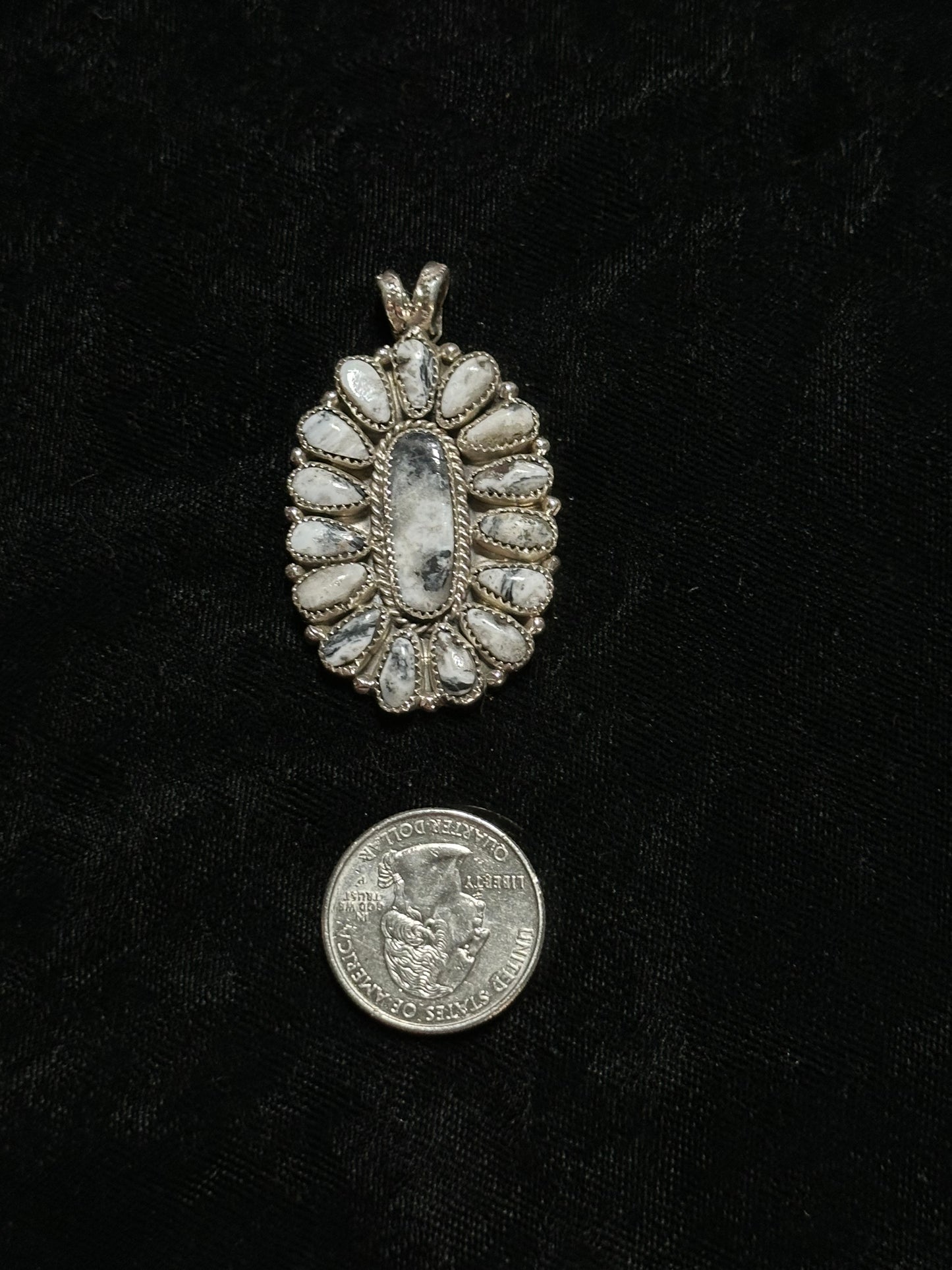 White Buffalo Pendant with a 4.5mm Bale by Justina Wilson, Navajo