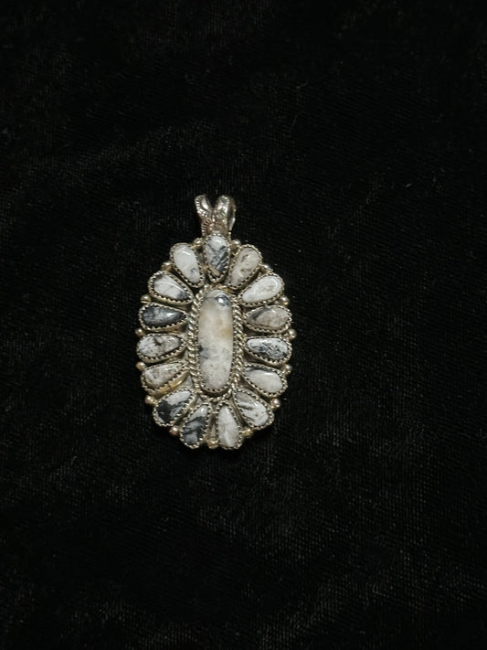 White Buffalo Pendant with a 4.5mm Bale by Justina Wilson, Navajo