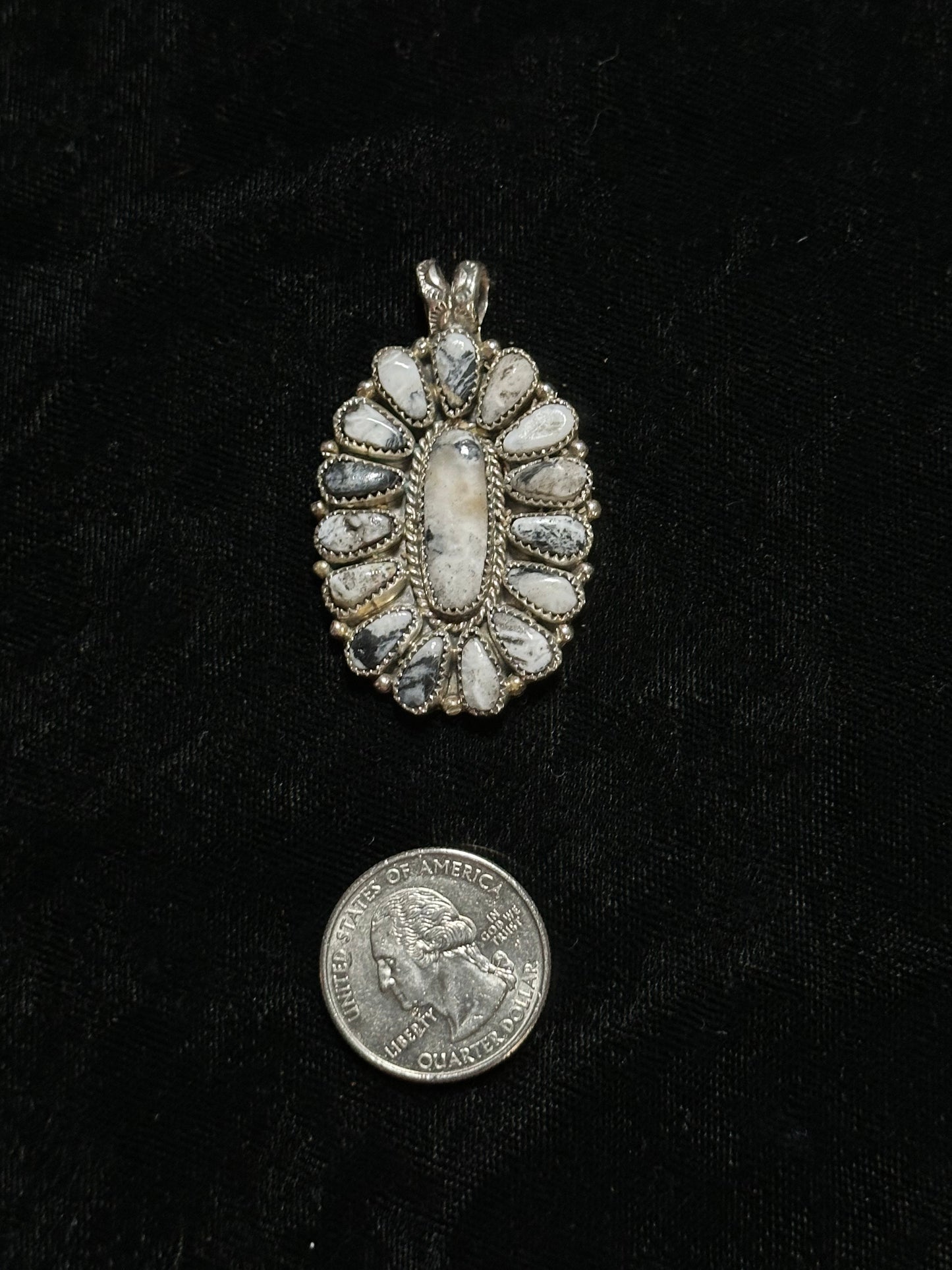 White Buffalo Pendant with a 4.5mm Bale by Justina Wilson, Navajo