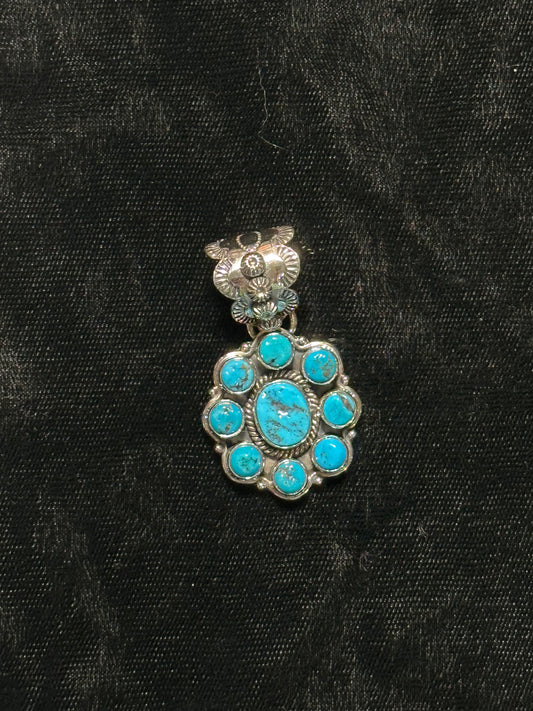 Turquoise Cluster Pendant with 10mm Bale