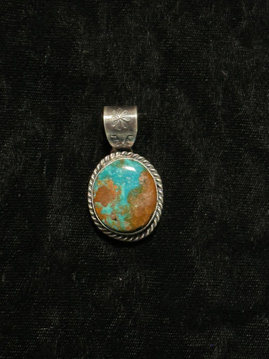 Royston Turquoise Pendant with a 9mm Bale by Ned Nez, Navajo