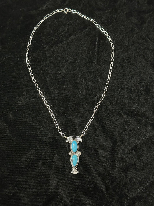 Turquoise Drop Necklace by Verley Betone, Navajo