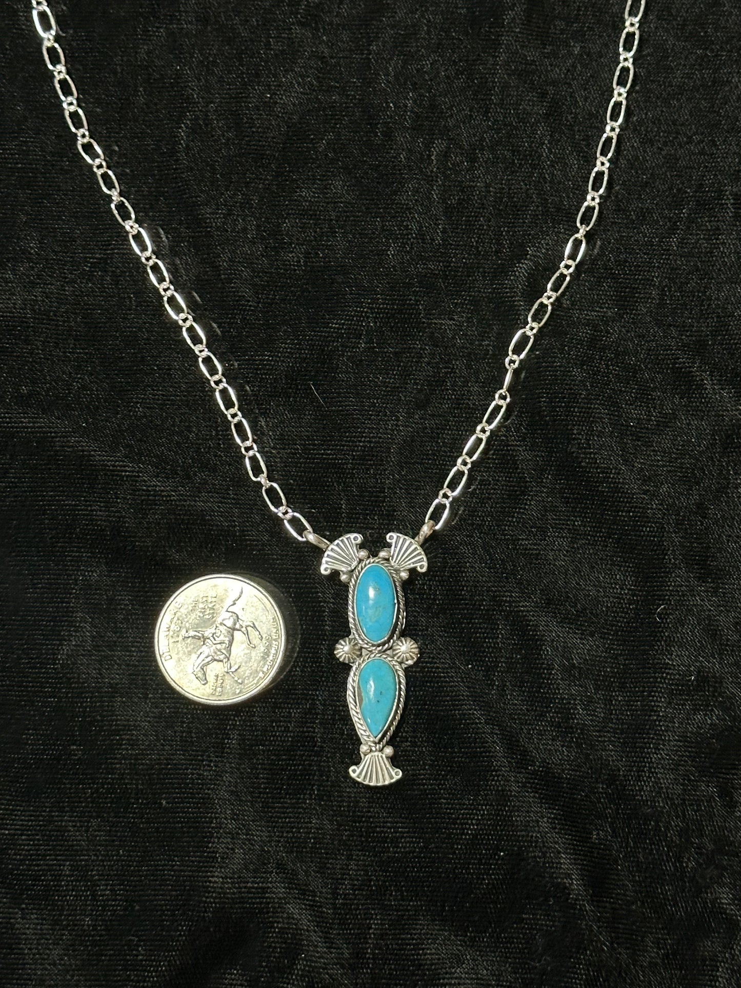 Turquoise Drop Necklace by Verley Betone, Navajo