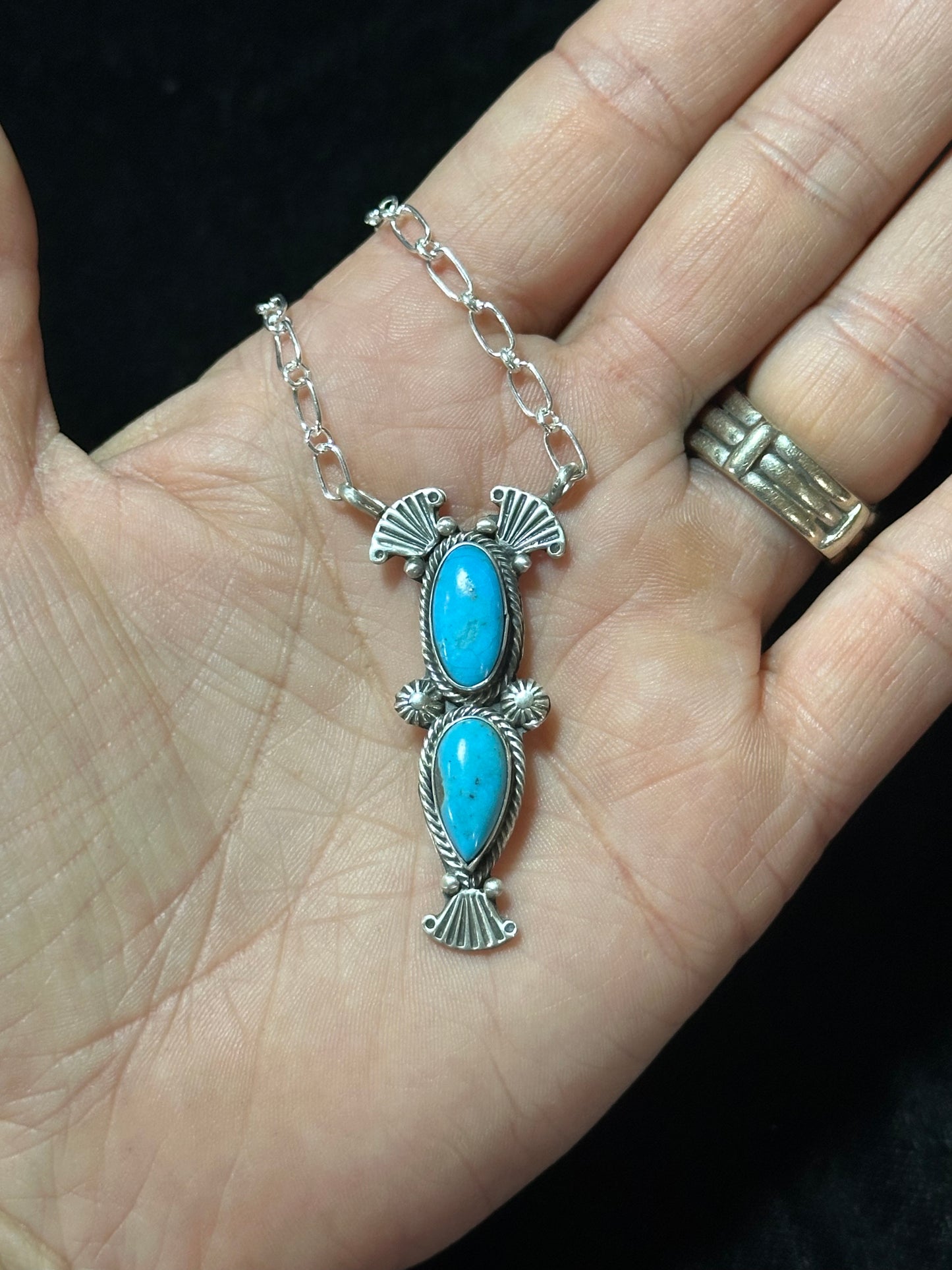 Turquoise Drop Necklace by Verley Betone, Navajo