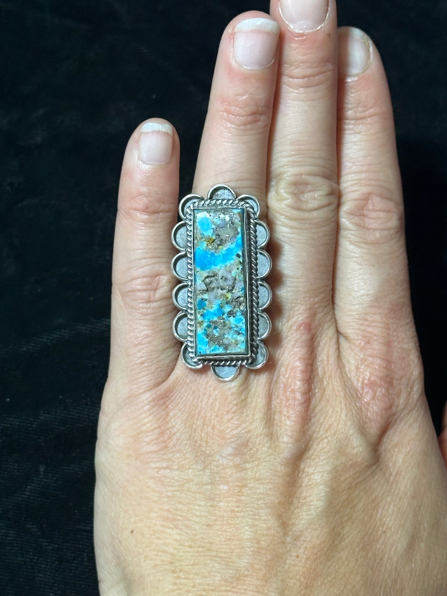 Adjustable Highgrade Kingman Turquoise Ring