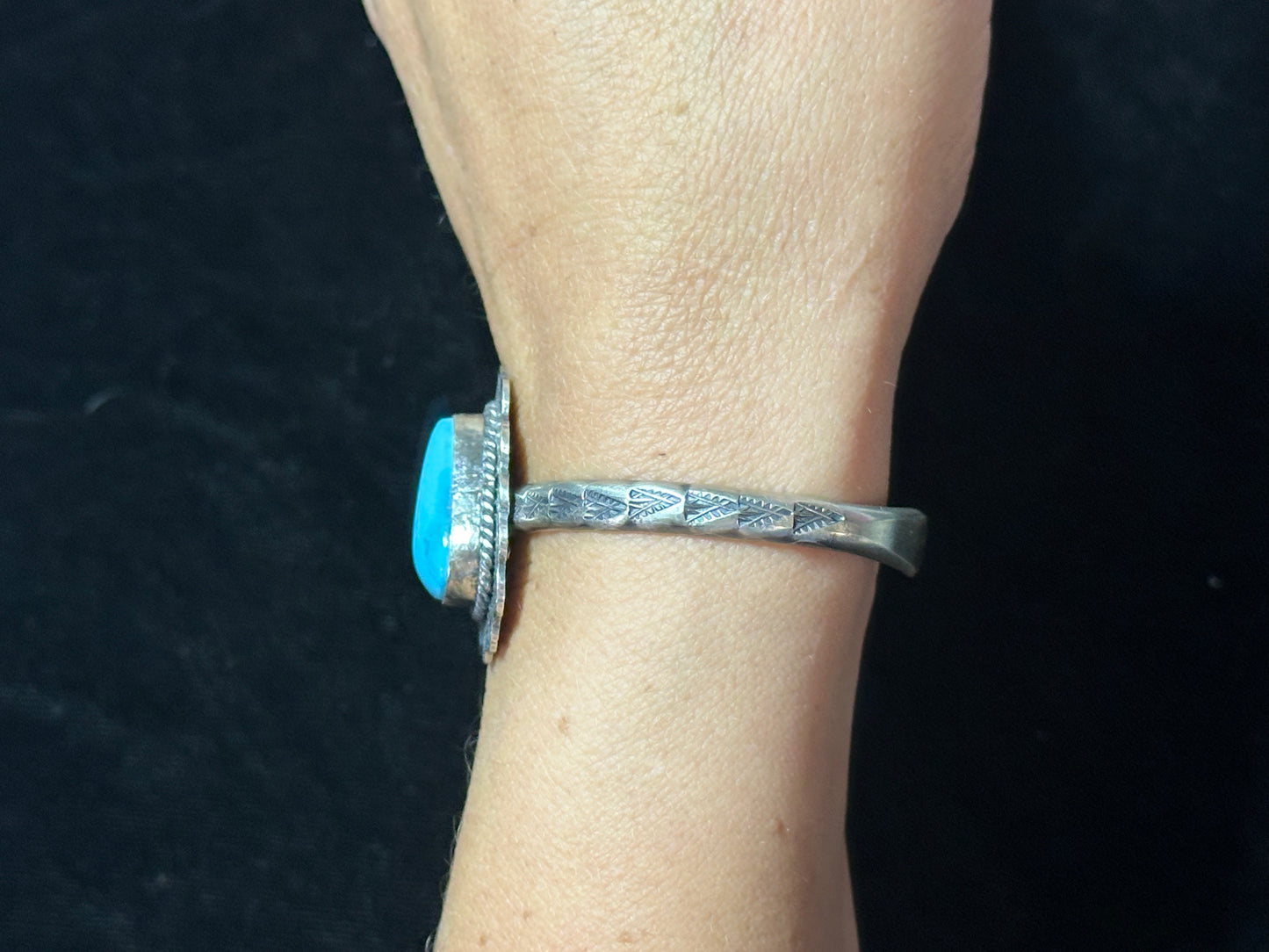 5 3/4"-6 1/2" Sonoran Blue Cuff by J. Nelson, Navajo