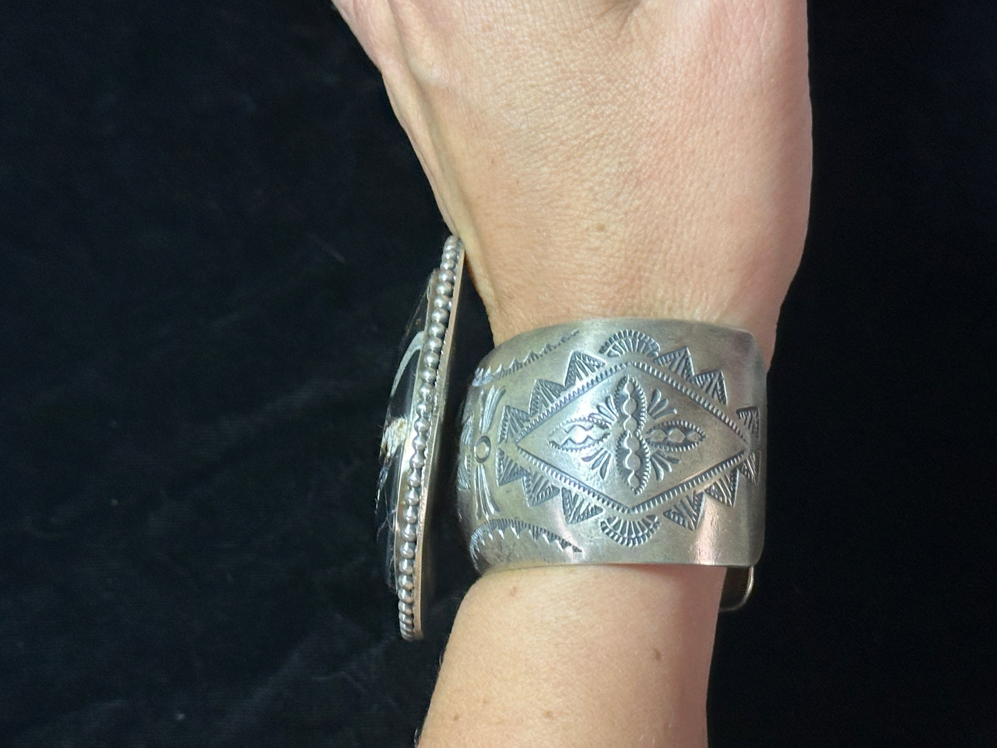 6"-7" White Buffalo Cuff by Boyd Ashley, Navajo