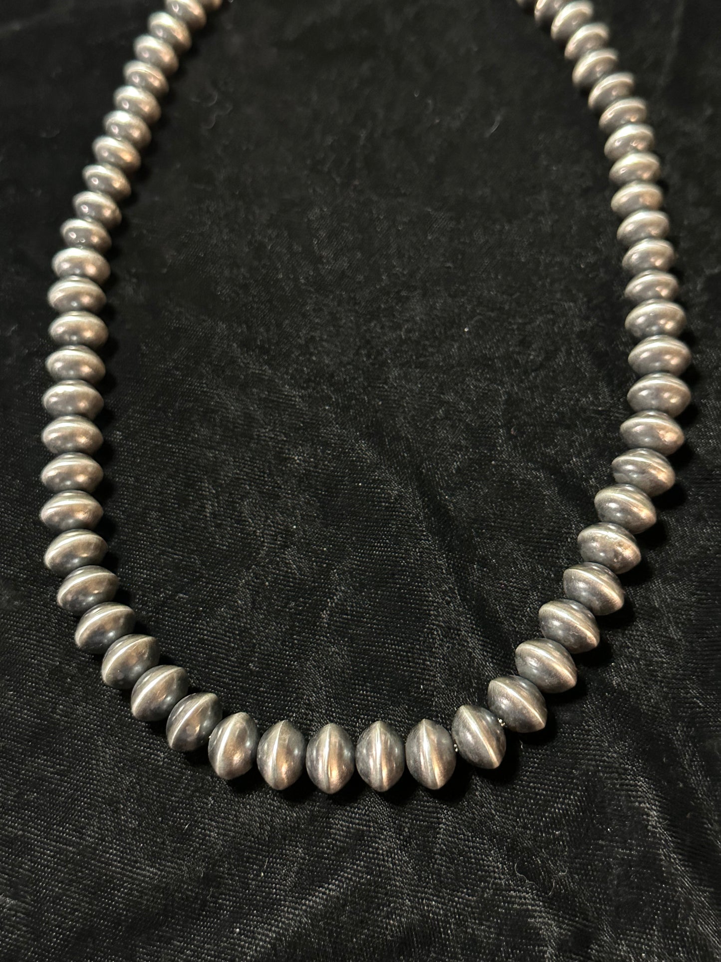 24" Handmade 10.5mm Navajo Saucers by Preston Haley, Navajo