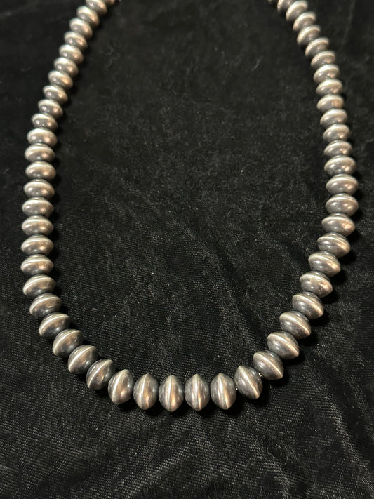 24" Handmade 10.5mm Navajo Saucers by Preston Haley, Navajo